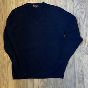 Shephe Men's 100 % Cashmere V-neck Sweater Navy Blue XL